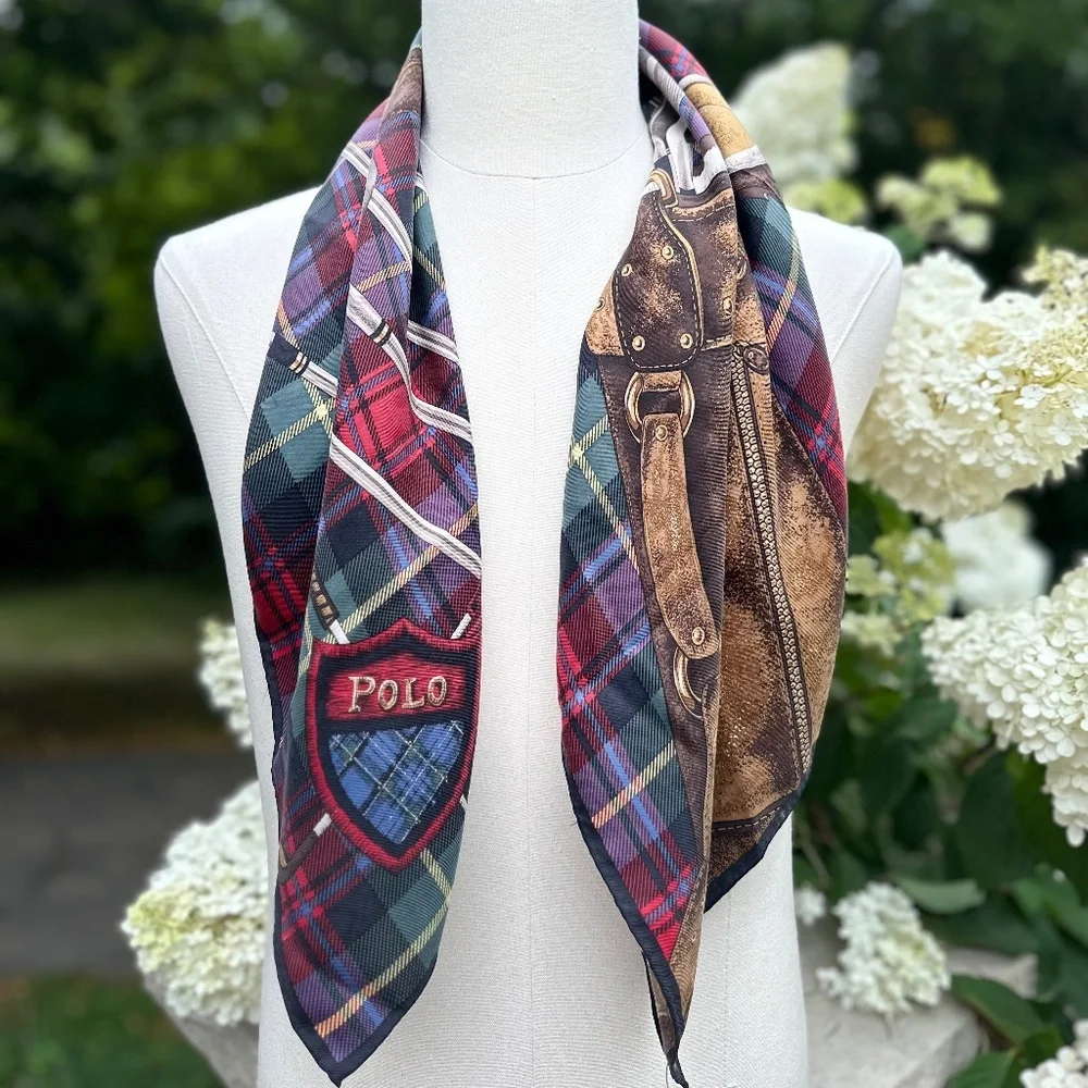 Scarf, Vintage Ralph Lauren Polo Golf Plaid
